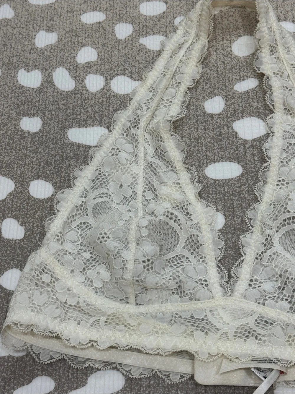 Intimately Free People Last Dance halter lace bralette top ivory scalloped - Picture 5 of 6